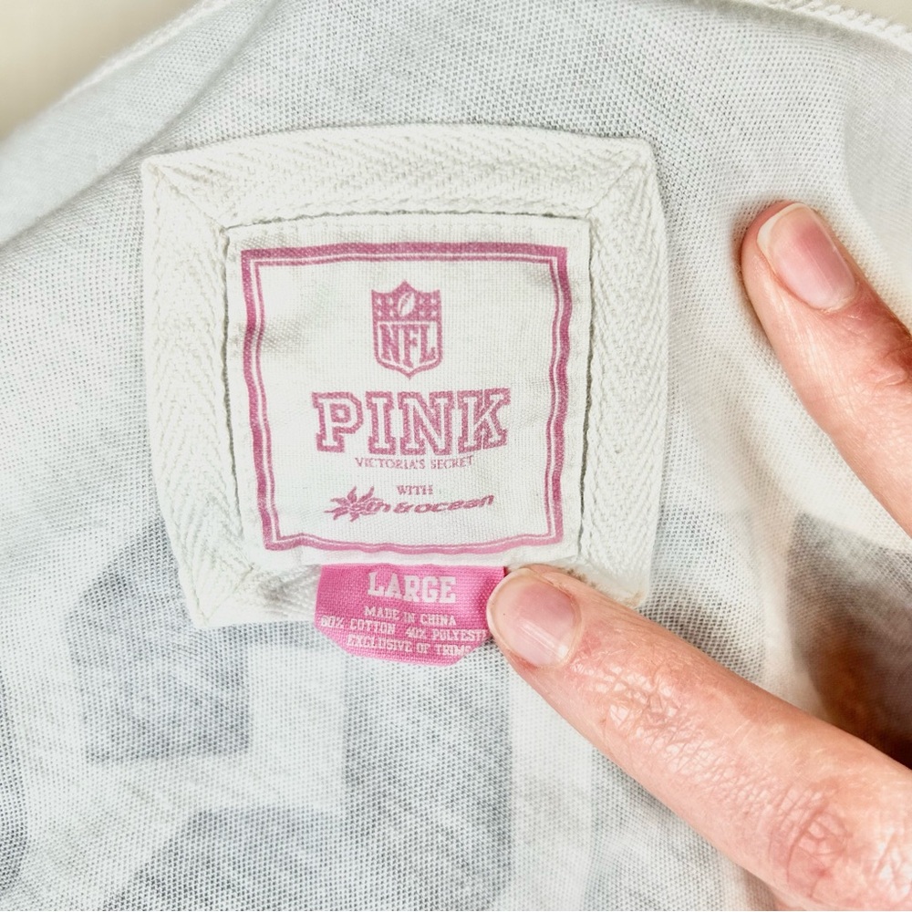 Pink Victoria Secret Dallas Cowboys White V-Neck Top - Picture 6 of 7